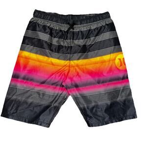 Hurley Boy's UPF50+ Drawstring Waist Pull On Swim Short Lined 14/16 Black
